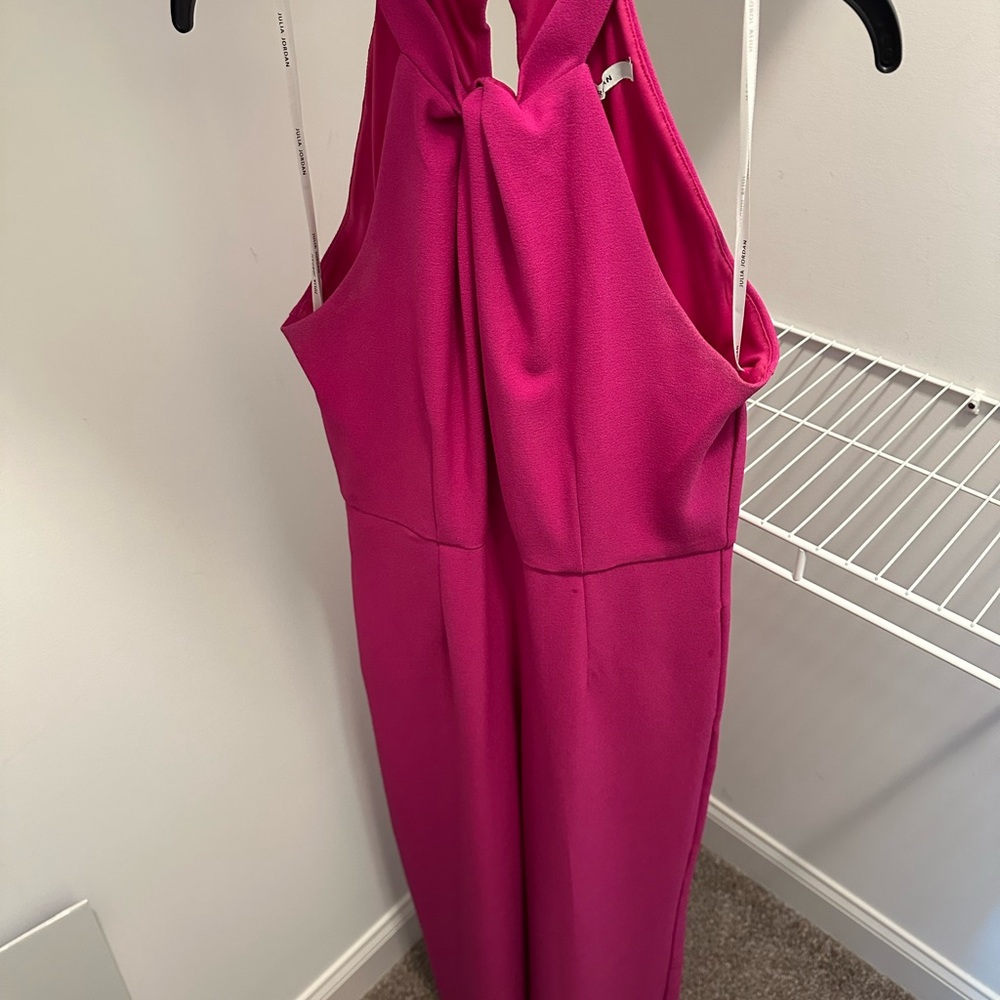 Julia Jordan Pink Halter Jumpsuit with Tapered Legs